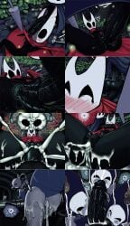 blowjob boxman cum dark-skinned_female dark-skinned_male dark_skin heart heart-shaped_pupils hollow_knight hornet_(hollow_knight) impregnation iselda_(hollow_knight) mantis_lord penis penis_on_face pussy secretly_loves_it sex straight vaginal_penetration vessel_(species) zote