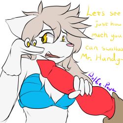 anthro body brown canid canine canis character duo eyes female fur handjob knot male male/female mammal on penile puppet raine_silverlock sex sock_puppet twokinds webcomic webcomic_character white white_body white_fur wolf wolfie-pawz yellow yellow_eyes zen_(twokinds)