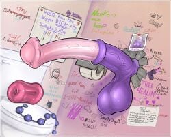 1futa 3sdice animal_genitalia_on_humanoid artificial_vagina balls english_text erection futa_only futanari glory_hole horsecock horsecock_on_humanoid huge_balls huge_cock humanoid hyper_penis league_of_legends nude onahole penis penis_focus restroom_stall smooth_balls solo soraka source_request standing text urethral_beads