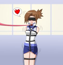 1girls 2d alyssa_(yu-gi-oh!_duel_links) blindfold blindfolded blush bondage bondage_harness collar female female_only femsub griever3610 leash open_mouth shaking short_hair solo solo_female speech_bubble submissive_female yu-gi-oh! yu-gi-oh!_duel_links yu-gi-oh!_gx