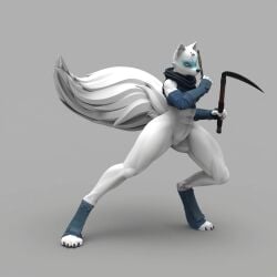 3d alopex animated anthro bambookat female fox furry mp4 no_sound solo tagme turntable_(animation) video