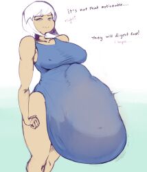 1girls ambiguous_prey blue_swimsuit breasts digestion digestion_noises female_pred green_hair one-piece_swimsuit original original_character pbysteria regret same_size_vore soft_vore struggling struggling_prey swimsuit tanned tanned_skin tight_clothing vore vore_belly white_background white_hair willing_pred