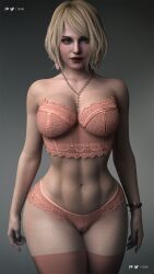 1girls 3d 3d_(artwork) abs ashley_graham ashley_graham_(ella_freya) ass athletic athletic_female belly_button_piercing big_areola big_ass big_breasts big_butt big_nipples biohazard blonde_hair bra breasts bubble_ass bubble_butt busty capcom cga3d cleavage curvaceous curvy curvy_body curvy_female curvy_figure daz3d daz_studio erotichris green_eyes hourglass_figure huge_ass huge_breasts large_ass large_breasts light-skinned_female light_skin lingerie lip_piercing lipstick navel_piercing necklace panties pawg pierced_belly_button pierced_navel pose posing resident_evil resident_evil_4 resident_evil_4_remake seductive seductive_look sensual standing stockings thick thick_ass thick_thighs thighs voluptuous voluptuous_female wide_hips