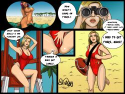 1boy 2019 2girls ahe_gao big_breasts big_penis blizzard_entertainment cameltoe comic comic_page cowgirl_position human human_(world_of_warcraft) interspecies light-skinned_female light_skin luna_(noname55) original_character sally_(shina) sex shina spread_legs swimsuit vaginal_penetration vaginal_sex warcraft world_of_warcraft