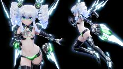 green_eyes mantis_x small_breasts tagme uni_(neptunia) white_hair