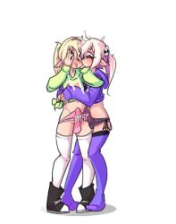 cropped_hoodie cute femboy hoodie_(artist) kissing leslie_(hoodie) max_(hoodie) panties penis pointy_ears thigh_highs thighhighs underwear