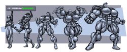 ass_expansion breast_expansion corruption female female huge_ass huge_breasts identity_death muscle_growth muscular_female nodegama original_character robot_girl thick_thighs transformation transformation_sequence wide_hips