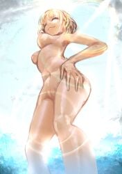 1girls alternate_version_at_source areolae breasts completely_nude completely_nude_female female female_only hololive hololive_english hololive_myth naked naked_female natsuwatch_(artist) nipples nude nude_female pussy smile smug solo solo_female underboob virtual_youtuber watson_amelia