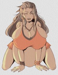 1girls belly bent_over big_belly big_breasts breasts breasts_bigger_than_head cleavage eyes_closed female grey_hair huge_belly huge_breasts large_belly large_breasts nipple_bulge outie_navel pokemon pregnant professor_sada_(pokemon) underligtarv