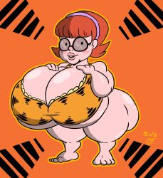 1girls betty_(garfield) big_ass big_breasts big_butt blush bra bubble_butt cleavage female garfield_(series) glasses lipstick looking_at_viewer red_hair short_hair shortstack solo sweetspicymann thick_thighs wide_hips