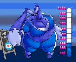 anthro anthro_only big_breasts blueberry_inflation breasts female lopunny mad_n_evil pokémon_(species) pokemon pokemon_(species) thick_thighs wide_hips