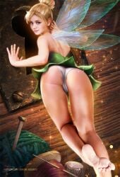 1girls ass barefoot blonde_hair blue_eyes bubble_butt cameltoe demonlorddante disney disney_fairies fairy fairy_wings flying hair_bun large_ass medium_hair panties peter_pan_(disney) petite pointy_ears realistic soles solo thick_thighs tinker_bell upskirt viewed_from_behind voluptuous wrinkled_feet wrinkled_soles