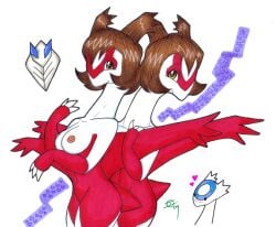 3_fingers after_transformation alternate_species anthro anthro_only bedroom_eyes bianca_(m05) blush breasts brown_eyes brown_hair claws dragon duo emblem embrace enjoying eon_duo female fingers from_behind_position generation_2_pokemon generation_3_pokemon hair heart hug ivanks kanon_(pokemon) latias latios legendary_duo legendary_pokemon looking_at_another looking_at_viewer lugia male narrowed_eyes nintendo nipples nude pokemon pokemon_(species) red_body red_wings seductive sex short_hair sibling simple_background smile standing tail twins white_background white_body wings yellow_eyes