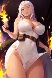 1girls ai_generated curvaceous curvy_body curvy_female curvy_figure dress enen_no_shouboutai female_focus fire_force long_hair looking_at_viewer princess_hibana seductive_look solo solo_female stable_diffusion voluptuous voluptuous_female