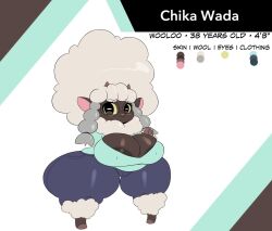 big_breasts breasts cinderdraws female pokemon pokemon_(species) sheep sheep_girl thick_thighs wide_hips wooloo