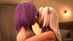 1futa 1girls 3d 4k alice_(jcmnva) animated blender female female_focus french_kiss futa_focus futa_on_female futanari imminent_sex jcmnva kissing light_skin long_hair no_penetration nude nude_female nude_futanari original original_character pointy_ears purple_hair rin_(jcmnva) saliva saliva_trail short_hair sound tan-skinned_female tan_body tan_skin tanned_skin tongue tongue_out vampire vampire_girl video white_hair