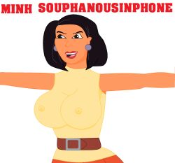 1girls asian asian_female clothed clothed_female erect_nipples erect_nipples_under_clothes king_of_the_hill minh_souphanousinphone nipples