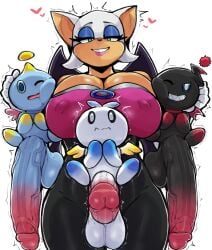 1girls 3boys anthro balls bat_ears bat_girl big_breasts breasts chao_(sonic) cleavage commission dark_chao female furry hero_chao hi_res horu huge_cock large_breasts male penis rouge_the_bat sega size_difference small_but_hung sonic_(series) sonic_the_hedgehog_(series) tan tan-skinned_female tanned_skin thick_thighs thighs uncensored white_fur wide_hips