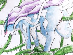 canine eiroru female feral legendary_pokemon pokemon pokemon_(species) pussy pussy_juice suicune tentacle