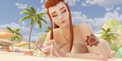 3d 3girls animated ass beach between_thighs big_ass bikini bottopbot2 breasts brigitte d.va female female_only french_nails giantess huge_ass mp4 original_voice outdoors overwatch shorter_than_one_minute size_difference sound sunbathing tagme thick_thighs tracer video waveracer_d.va