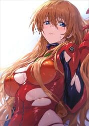 1girls asuka_langley_sohryu big_breasts blue_eyes blush blushing bodysuit breasts brown_hair female female_only german guchico_(guchico77) hips human large_breasts light-skinned_female light_skin long_hair neon_genesis_evangelion orange_hair pilot_suit plugsuit rebuild_of_evangelion smile smiling straight_hair tight_clothing torn_bodysuit torn_clothes torn_clothing