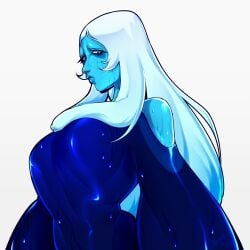 1girls 2023 alien alien_girl alien_humanoid artist_signature big_breasts big_lips blue_body blue_diamond_(steven_universe) blue_eyes blue_hair blue_skin breasts busty cartoon_network clothed clothed_female clothes clothing dated diamond_authority dress exposed_shoulders eyelashes female front_view gem_(species) hair hi_res humanoid large_breasts long_hair long_sleeves looking_at_viewer looking_down looking_down_at_viewer low-angle_view sad simple_background solo standing steven_universe straight_hair sugarspikes_(artist) thick_lips water_drop wet_body wet_clothes wet_skin white_background