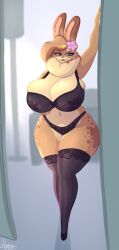 big_breasts breasts female hazel_(shakotanbunny) huge_breasts lingerie shakotanbunny thick_thighs wide_hips