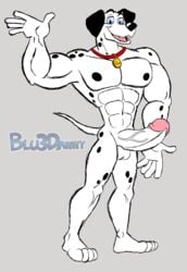 101_dalmatians 2015 big_muscles big_penis blu3danny blue_eyes canine collar dalmatian disney erection male male_only mammal muscles nude penis pongo presenting solo spots thick_penis toony vein