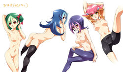 anna_kozuki blue_hair breasts droite_(yu-gi-oh!_zexal) female green_hair kamishiro_rio kotori_mizuki looking_at_viewer looking_back mugitya nipples nude nude_female open_mouth orange_hair pink_hair purple_hair pussy rio_kamishiro tori_meadows uncensored yu-gi-oh! yu-gi-oh!_zexal