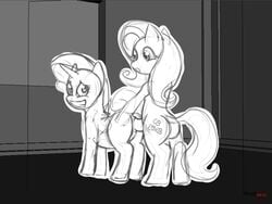 feud fluttershy_(mlp) friendship_is_magic furry futa_on_female futanari intersex my_little_pony rarity_(mlp) smooth_skin