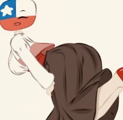 1girls big_breasts chile_(countryhumans) chilean_flag clothing countryhumans countryhumans_girl female female_only flawsy safe sfw simple_background white_background