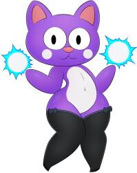 anthro dynamite_headdy energy_ball felid feline felis femboy furry-bites looking_at_viewer male male_only maruyama_(dynamite_headdy) pose purple_body purple_fur sega solo solo_focus solo_male thick_thighs thighhighs thighs