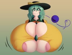 1girls alternate_version_available big_breasts breasts_bigger_than_head breasts_bigger_than_torso bursting_breasts enormous_breasts huge_breasts hyper hyper_breasts koishi_komeiji koobybooby koobykarasu looking_at_viewer smile tagme touhou