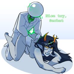 1boy 1boy1girl 1girls dialogue doc_scratch doggy_style female glowing_penis homestuck male nonconsensual rape seyerusednsfw vriska_serket