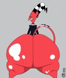 1boy animated ass big_ass big_butt blitzo_(helluva_boss) breathotter butt clap clapping_ass clapping_cheeks demon demon_humanoid fat_ass fat_butt grey_background helluva_boss horns huge_ass huge_butt human hyper hyper_ass hyper_butt imp looking_at_viewer looking_back male male_only moving_hips presenting presenting_hindquarters red_body red_eyes red_skin simple_background solo solo_male twerking vivienne_medrano