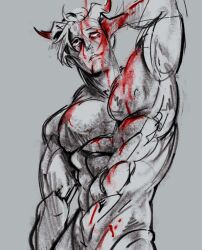 blood drawfee drawfee_(copyright) karina_farek luce_(karina_farek) male male_only solo solo_male