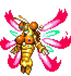 1girls 8x_enlarged alternate_breast_size animated antennae big_breasts blue_nipples edit female fire floating flying green_eyes insect mega_man mega_man_zero pixel_art robot robot_girl sol_titanion solo sprite tagme uranium_777 white_background