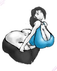 1girls ass ass_cleavage big_ass big_breasts butt_crack deep_cleavage dumptruck_ass female huge_ass massive_ass nintendo outgrowing_clothes pants solo toxikus wii_fit wii_fit_trainer