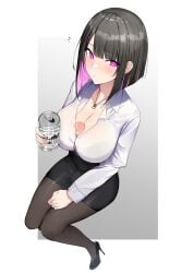 1futa autopaizuri autopaizuri_under_clothes ball_bulge balls balls_under_clothes bangs beer_can black_footwear black_hair black_legwear black_skirt blush breasts business_suit cameltail can casual_autopaizuri cleavage clothed clothing colored_inner_hair curvy decensored erection erection_under_clothes erection_under_skirt eyebrows_visible_through_hair full_cleavage futa_only futanari futanari_exposed hair_ornament hairclip high-angle_view high_heels highres holding holding_can huge_breasts huge_cock human invisible_chair large_breasts light-skinned_futanari light_skin long_sleeves luse_maonang masturbation miniskirt mole mole_under_mouth mostly_clothed multicolored_hair office_lady original paizuri pale_skin pantyhose pencil_skirt penis penis_bulge penis_out penis_under_clothes penis_under_skirt pink_eyes pink_hair precum red_potato_rinrin shirt short_hair sitting skirt skirt_suit solo tenting tight_skirt two-tone_hair white_shirt yuuki_mama yuuki_nanase_(red_potato_rinrin)