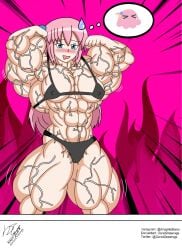 1girls abs biceps big_muscles bikini blue_eyes bocchi_the_rock! danodrawings digital_media_(artwork) extreme_muscles flexing_bicep gotou_hitori huge_muscles hyper_muscles light-skinned_female looking_at_viewer muscle muscle_tone muscles muscular_female pink_hair quads six_pack vascular veins veiny veiny_muscles