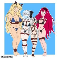 4girls baobhan_sith_(fate) barghest_(gawain)_(fate) bikini bondage fate/grand_order fate_(series) female female_only gagmanzx melusine_(fate) morgan_le_fay_(fate) multiple_girls tristan_(fairy_knight)_(fate) underwear