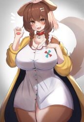 1girls anthro anthro_only braided_hair brown_eyes brown_fur brown_hair canine child_bearing_hips dog_ears dog_tail female female_focus female_only furrification furry furry_only hololive hololive_gamers hololive_japan huge_breasts inugami_korone kakuteki11029 small_waist solo thick_thighs vaginal_penetration virtual_youtuber vtuber wide_hips