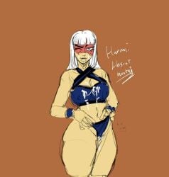 1girls alternate_version_available artist_request cum_on_face female female_focus female_only harumi_(ninjago) lego looking_at_viewer lowres ninjago sketch sons_of_garmadon_(ninjago) swimsuit tagme white_hair