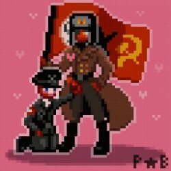 2boys animated clothed_sex countryhumans gay gif handjob military_uniform nazi_germany_(countryhumans) penis_out perse_*_blyat pixel_art soviet_union_(countryhumans) ushanka