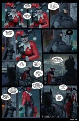 1boy 1girls 3d batman batman:_arkham_knight batman:_arkham_origins batman_(series) big_ass big_breasts big_butt blender blonde_female blue_eyes comic comic_page dc dc_comics english english_text fisherman harley_quinn harley_quinn_(classic) harley_quinn_(injustice) injustice_2 light-skinned_female light-skinned_male light_skin page_3 speech_bubble watermark