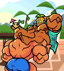 2023 2boys alternate_version_available bara barefoot blowjob bottomwear brawl_stars buff color commission digital_art digital_drawing_(artwork) digital_media_(artwork) duo duo_focus el_primo_(brawl_stars) feet gay gay_blowjob gay_domination gay_sex giving_head hi_res highres hyper_muscles lanopoli male male/male male_focus male_only mask masked masked_male muscles muscular muscular_male nipples oral oral_sex shorts sucking sucking_off sucking_penis supercell topless topwear yaoi