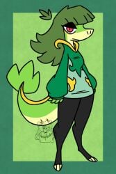 anthro big_breasts breasts female nerdyreindeer pokemon pokemon_(species) snivy