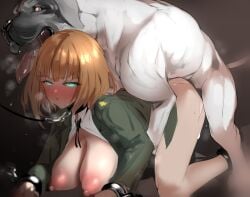 blush blushing brave_witches breeding_slave canine cum_in_pussy cum_inside doggy_style dominant_feral dominant_male gundula_rall large_breasts leash leash_and_collar rape submissive_female sukebey1 tongue_out world_witches_series zoophilia