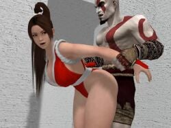 1boy 1girls 3d anal anal_insertion anal_sex animated ass big_ass big_butt big_penis brown_eyes brown_hair fatal_fury female god_of_war king_of_fighters kratos mai_shiranui male mp4 penetration santa_monica_studio sex snk sound tagme tecmo thesuperwarrior(artist) video woman_in_suit woman_on_top