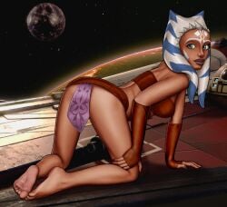 1girls ahsoka_tano alien alien_girl alien_humanoid all_fours armwear astromech_droid back background bare_shoulders barefoot big_lips blue_eyes clone_wars clothed clothed_female clothing coruscant dick_sucking_lips droid duo eyelashes eyes facial_markings feet female female_focus female_only fingerless_gloves gloves hand_on_leg horn humanoid idrawnudeladies jedi jedi_padawan lips loincloth long_gloves looking_back markings miniskirt mostly_clothed on_vehicle open_eyes orange_body outside partially_clothed planet red_clothing robot science_fiction shirt side_view skirt sleeveless soles solo solo_focus space spacecraft star_wars tentacle tentacle_hair the_clone_wars:_season_one togruta tubetop vehicle white_markings young